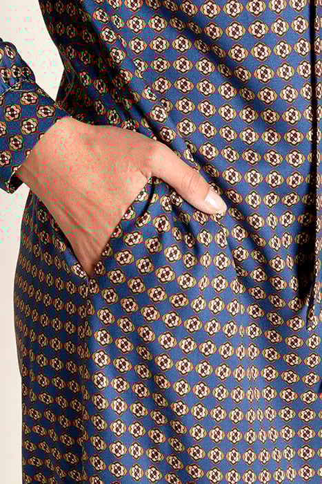 LONG DRESS SCARF NECKLINE BLUE 6