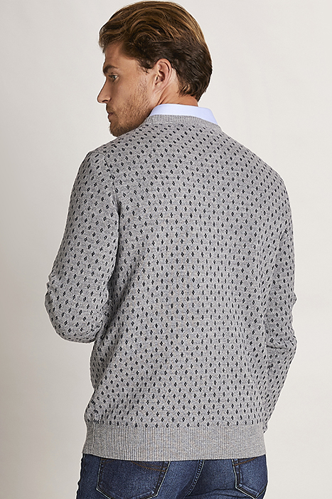 WLCASH JACQ ROUND-NK SF SWT GREY 3