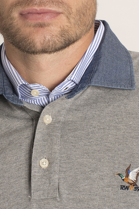 LUX DENIM CLR CF LS PIQ GREY 5