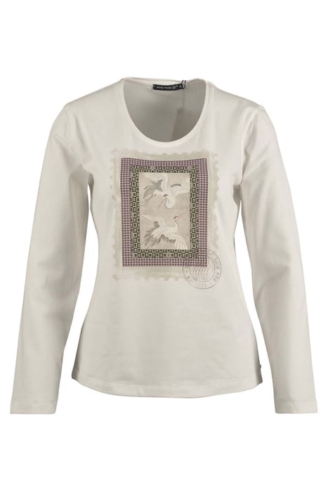 CREW NECK TEE LS + DECO WHITE 1