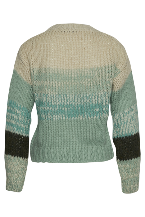 CREW NCK STRIPED LOOSE SWT LS GREEN 4