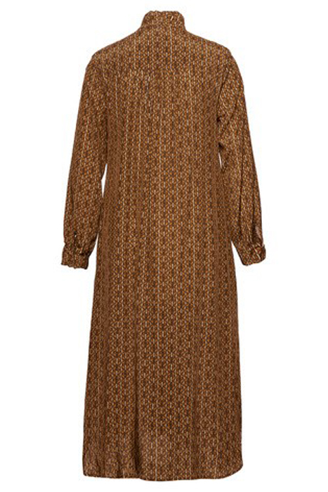 BOW COLLAR DRESS BROWN 5