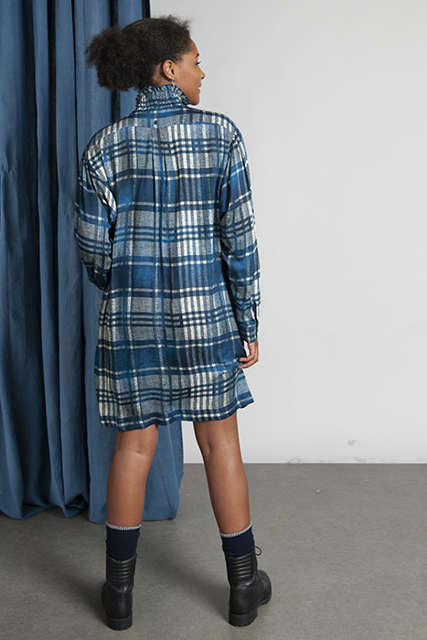 SMOCK COLLAR SHORT LS DRESS MULTI 3