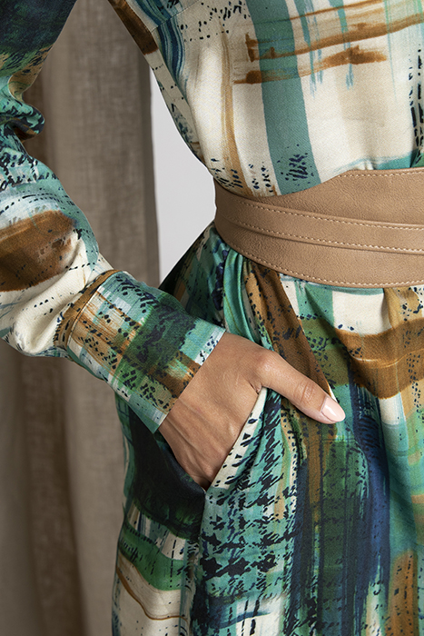 LONG SHIRT DRESS LS MULTI 5