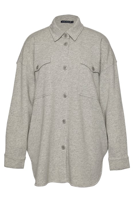 FLEECE SHIRT LS CHEST POCKET GREY 1