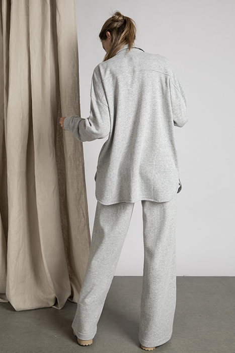 FLEECE SHIRT LS CHEST POCKET GREY 3