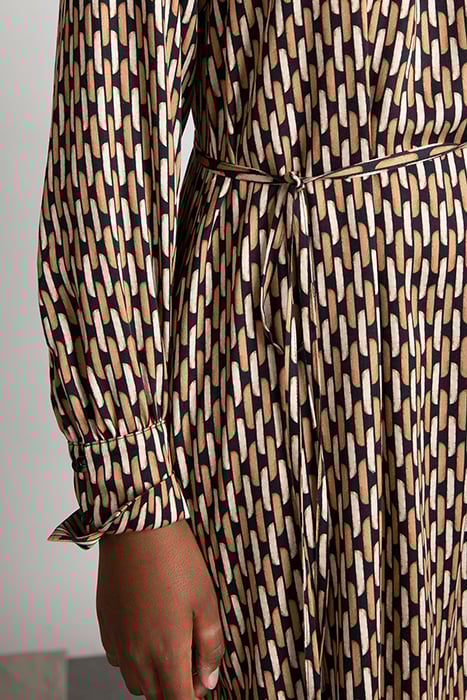 ROUND NECK LS DRESS BROWN 4