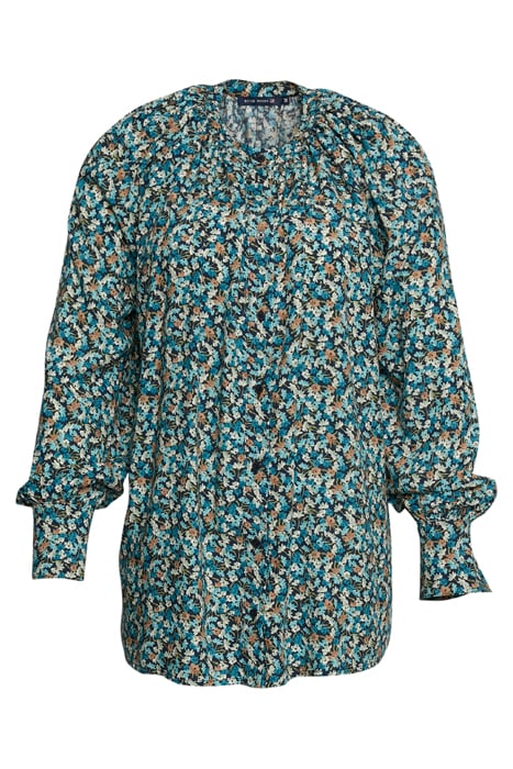 FROUNCED COLLAR LS SHIRT GREEN 1