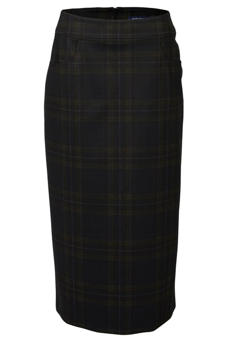 PENCIL SKIRT STUDDED PKT BROWN 1