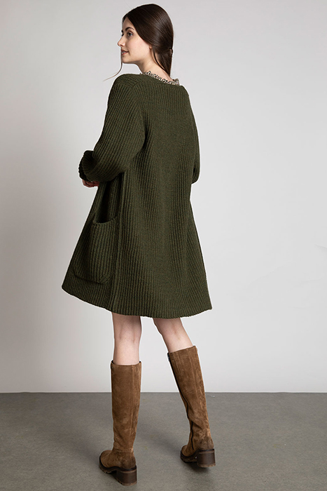 V-NECK LONG CARDI LS GREEN 3