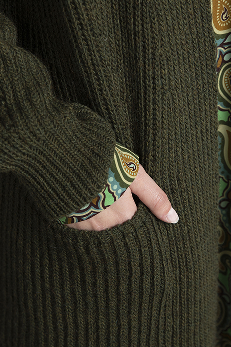 V-NECK LONG CARDI LS GREEN 4