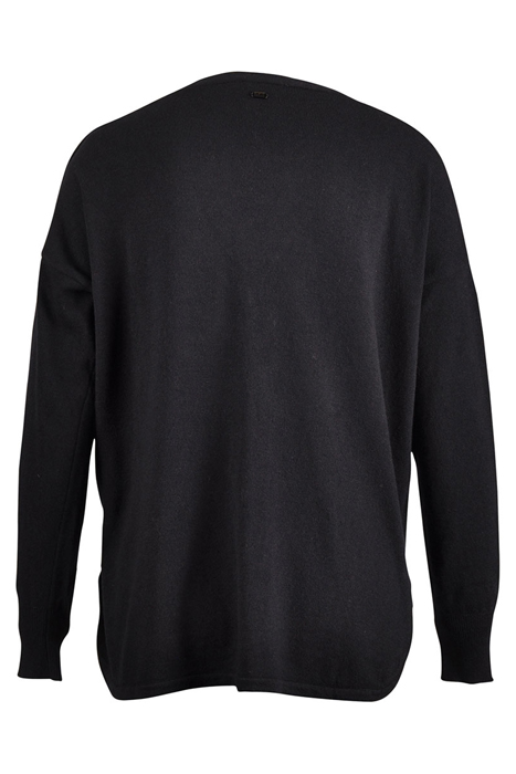 V-NECK CARDI ROUNDED BOTTOM LS BLUE 4