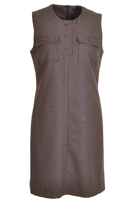 SLVS DRESS CHESTPOCKET BROWN 1