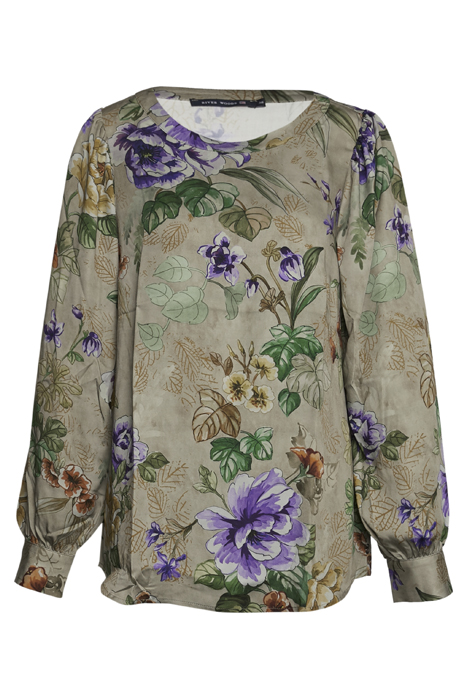 ROUND NECK BALLOON SLV SHIRT MULTI 1