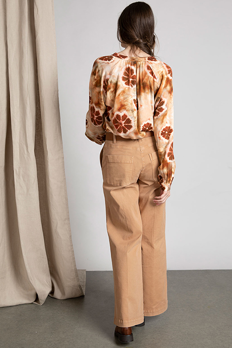 SHIRT LS FROWNCED NECKLINE MULTI 3