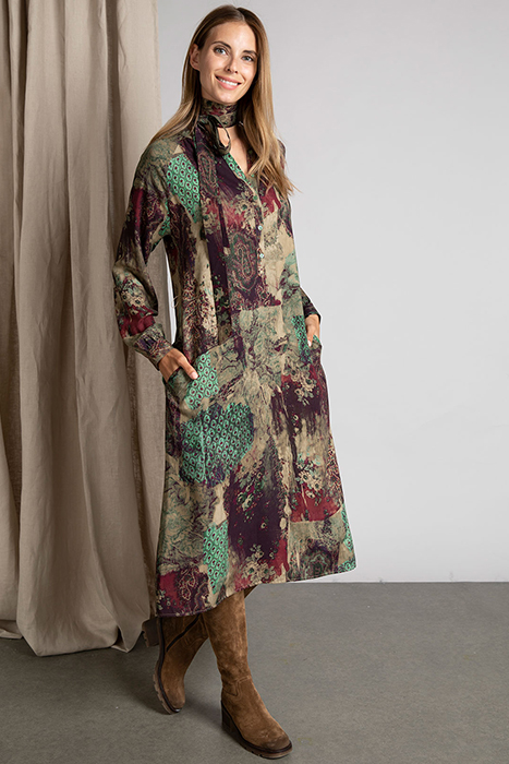 MIDI ROUND NECK DRESS 2