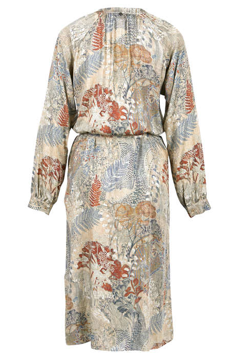 DRESS FROWNCED NECKLINE LS BLUE 4