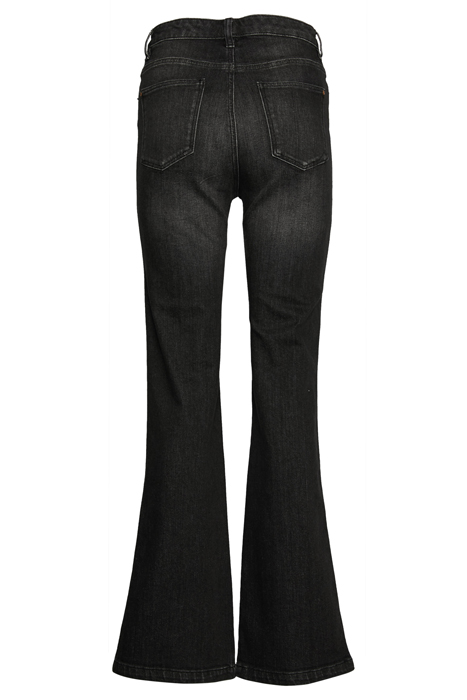 MID HIGH WAIST FLAIR LEG LONG BLACK 2