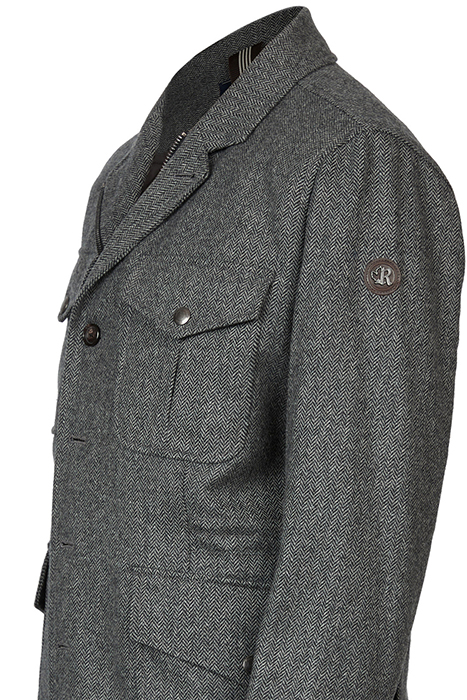 MULTI PKT QUILTED BLAZER GREY 3