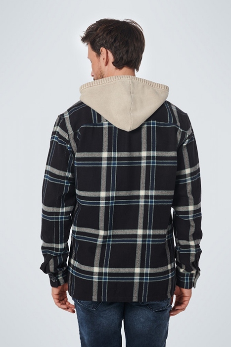 OVERSHIRT BUTTON CLOSURE CHECK BLACK 3