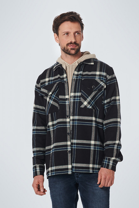 OVERSHIRT BUTTON CLOSURE CHECK BLACK 2