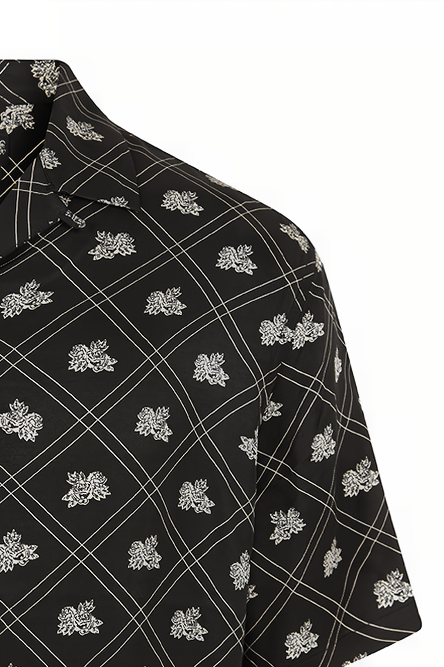 ROSE CHECK SS SHIRT JET BLACK 6