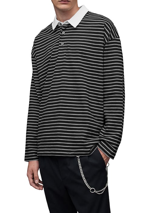 AVE LS POLO JET BLK/CHALK WHT 5