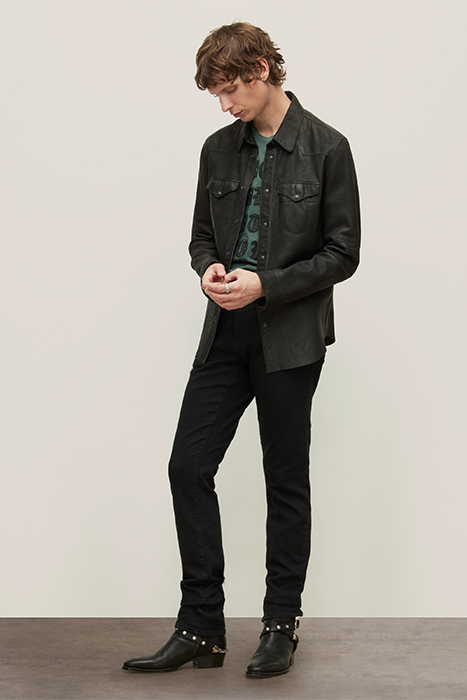 SS RAW EDGE TEE - ROCK BE WITH YOU DARK MOSS 5