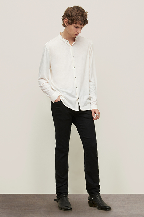 FULTON REGULAR FIT LS STAND COLLAR SHIRT IN EXTRAF WHITE 3