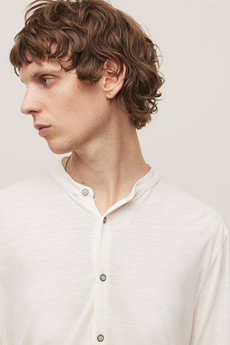 FULTON REGULAR FIT LS STAND COLLAR SHIRT IN EXTRAF WHITE 6