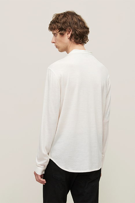 FULTON REGULAR FIT LS STAND COLLAR SHIRT IN EXTRAF WHITE 2