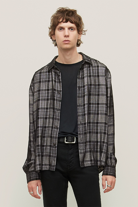 John Varvatos Over Shirt With Straight Bottom Hem , Horn Buttons Black Maat: L | Casual Overhemden Outlet | Heren | Zwart