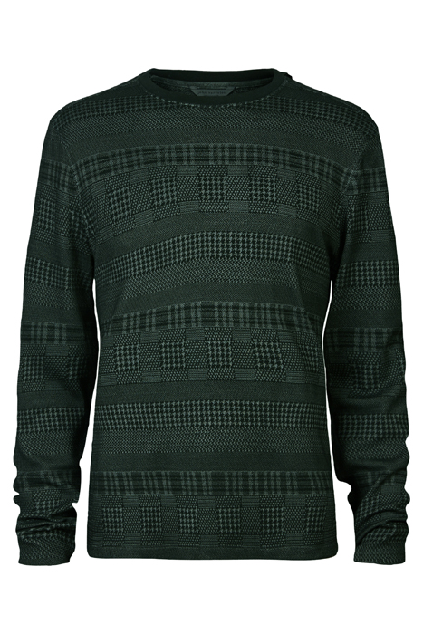 READE LS PATTERN MIX CREW WITH COLD DYE DARK MOSS 4