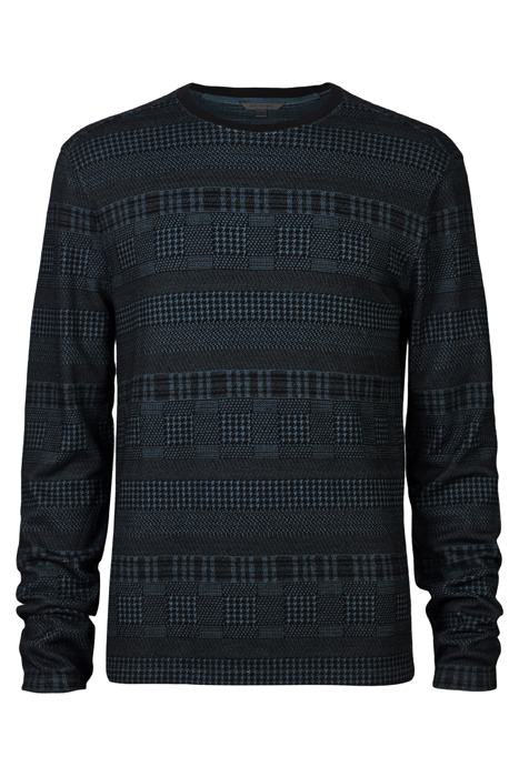 READE LS PATTERN MIX CREW WITH COLD DYE TITANIUM BLUE 5