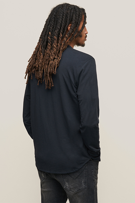 STETSON LS BURNOUT SHIRT WITH PINTUCK NAVY 2