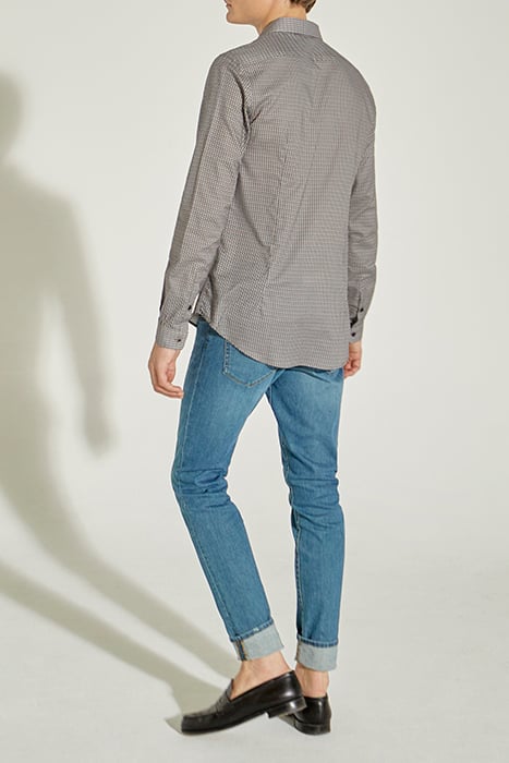 DARK CHOCOLATE GEOMETRIC PRINT SLIM SHIRT 3