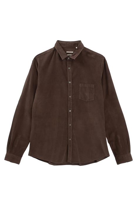 DARK CHOCOLATE NEEDLECORD REGULAR SHIRT 1