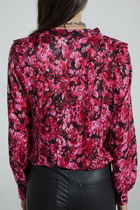 PINK FLORAL PRINT VISCOSE SILK BLOUSE 2