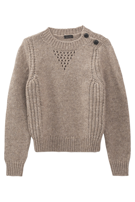 WOOL WOOL SWEATER CAMEL PUTS WOMEN'S SHOULDER BUTTONS 1