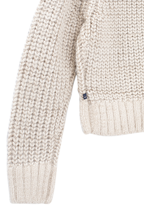 GIRLS’ ECRU LUREX DECORATIVE KNIT CARDIGAN OFF-WHITE 6