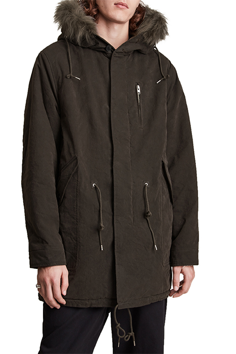 AllSaints Coln Parka Dull Khaki Maat: S | Parka's Outlet | Heren | Bruin