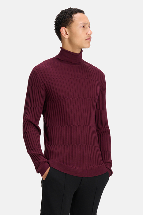 MA-SBSTRIPED ROLLNECK WINERED 5