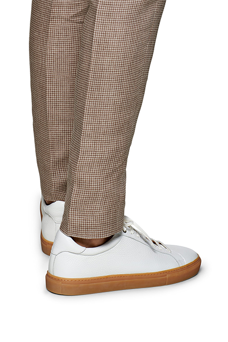 BROWN HOUNDSTOOTH PLEATED BRENTWOOD TROUSERS 6