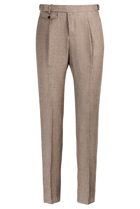 BROWN HOUNDSTOOTH PLEATED BRENTWOOD TROUSERS 7