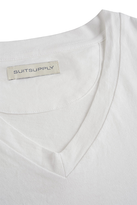 WHITE V NECK T SHIRT 7