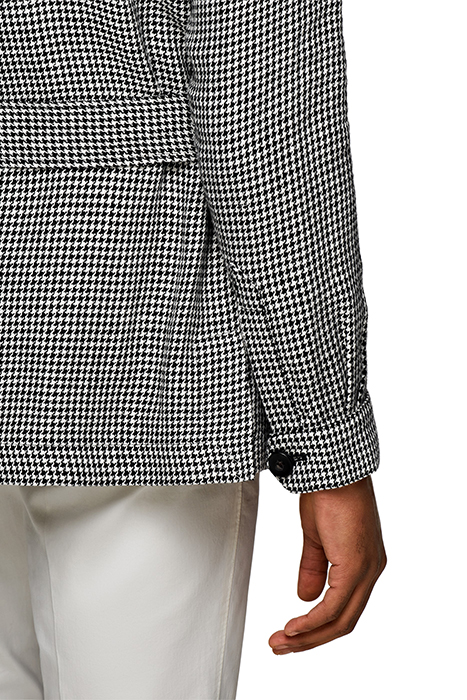 BLACK HOUNDSTOOTH BELTED SAFARI JACKET 7