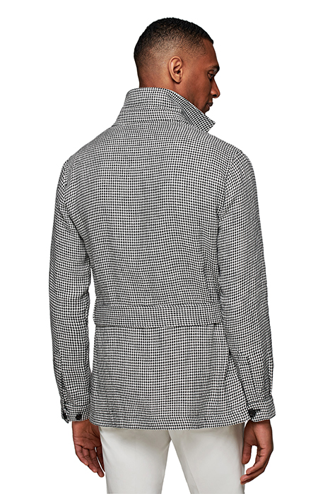BLACK HOUNDSTOOTH BELTED SAFARI JACKET 2