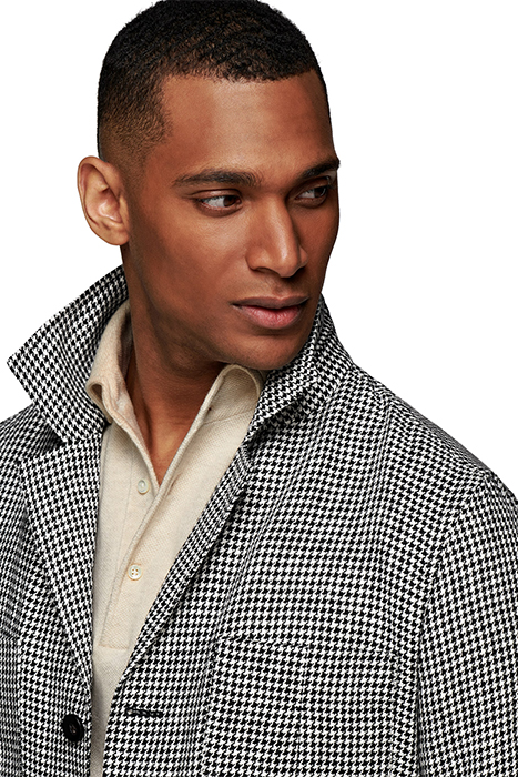 BLACK HOUNDSTOOTH BELTED SAFARI JACKET 6