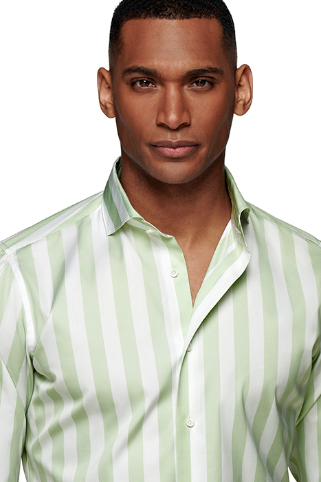 GREEN STRIPED EXTRA SLIM FIT SHIRT 5