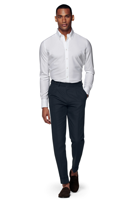 NAVY PLEATED VIGO TROUSERS 2